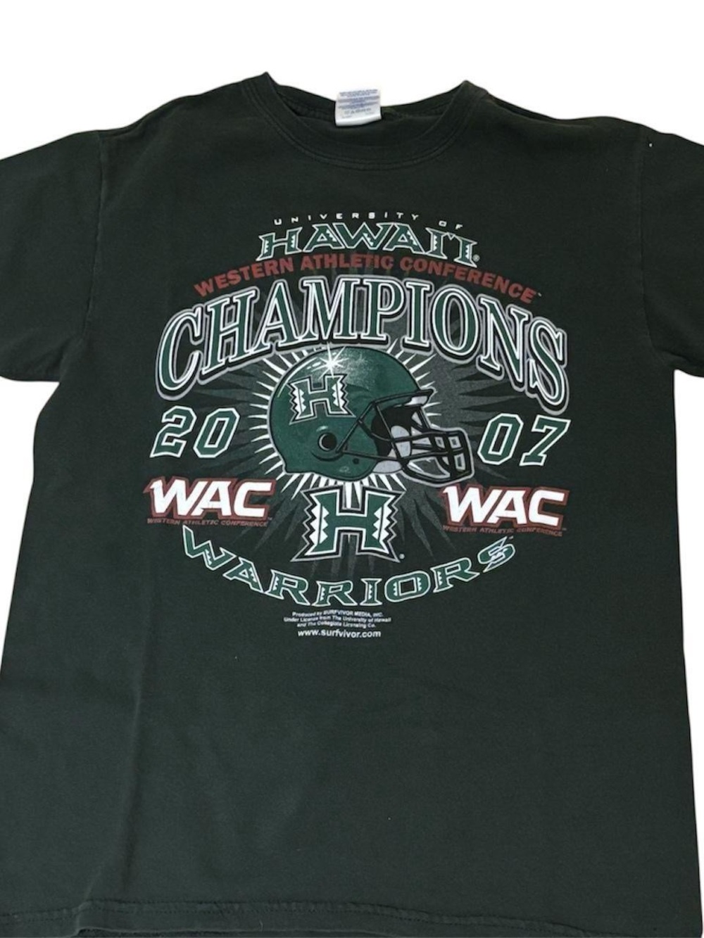 Champion Black Hawaii Warriors 2007 Champions Graphic Tee